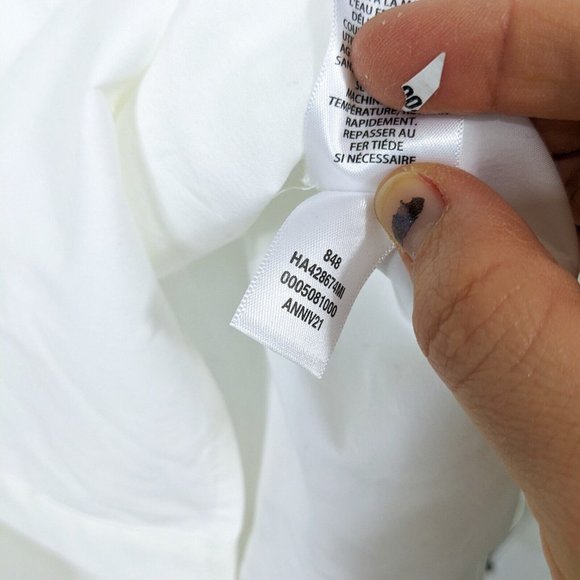 HALOGEN Women's NWOT White Tie Neck Button Down Shirt Size Large - Picture 5 of 6